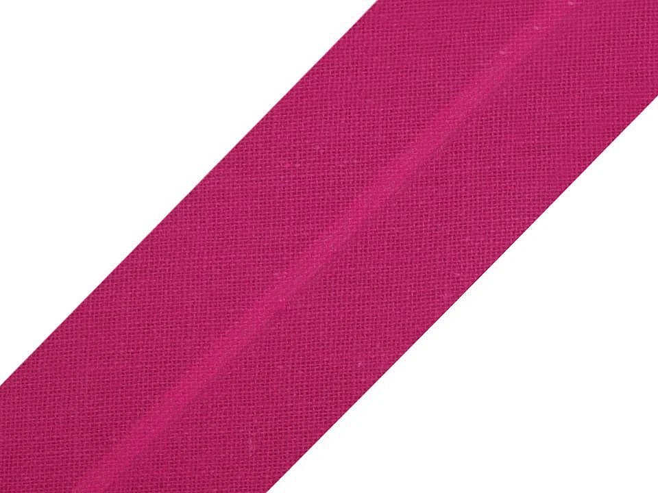 Kokvilnas slīpā diega lenta 20 mm - fuksija