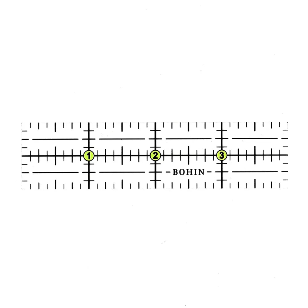 Lineāls ar atzīmēm Bohin Patchwork lineāls 4" × 1" (collas)