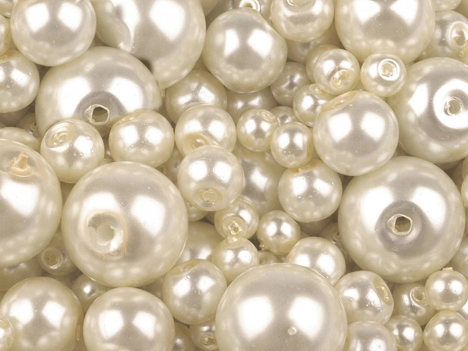 Stikla pērlītes, Ø4–12 mm, dažādi izmēri, 50 g - dažādu krāsu varianti