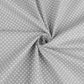 100% Kokvilnas audums - baltas pumpiņas uz pelēka fona (4 mm) 125 g/m²