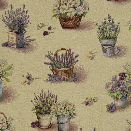 Gobelēns - lavandas un margrietiņas 330 g/m²