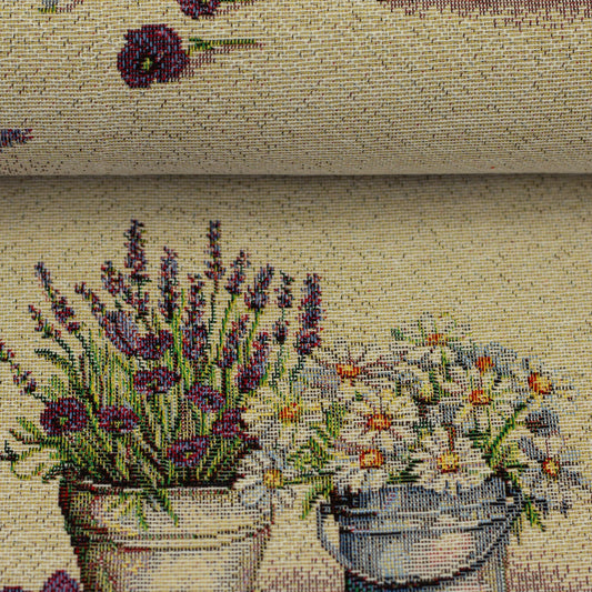 Gobelēns - lavandas un margrietiņas 330 g/m²
