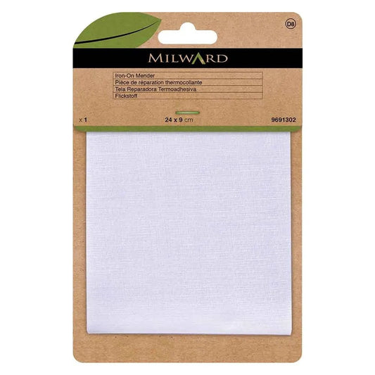 Ielāps apģērbam uzgludināmais Milward 24x9cm - balts