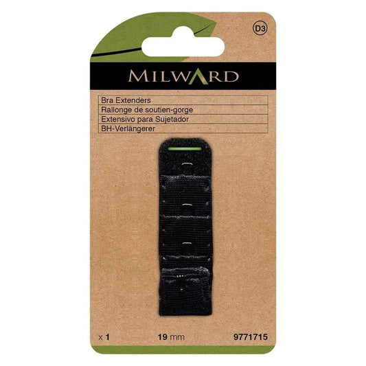 Krūštura apkārtmēra pagarinātājs Milward 19 mm, 1 āķis - melns