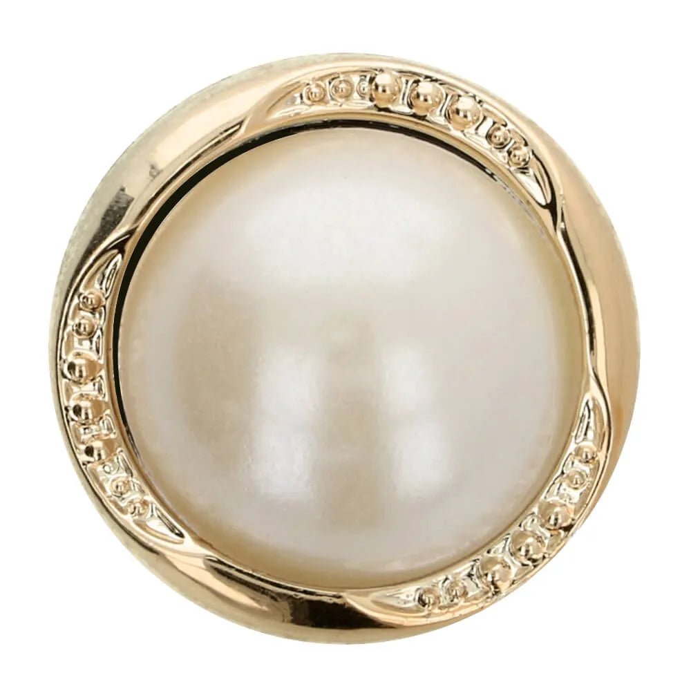 Metāla pogas uz kājiņas 17.4 mm - zelta pērle