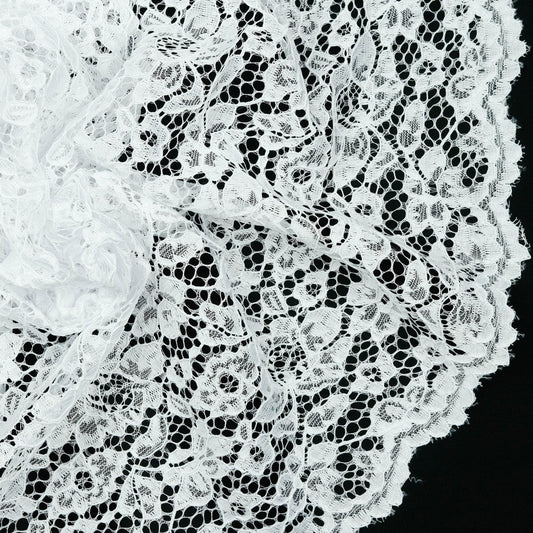 Mežģīņu audums - balts 130 g/m²