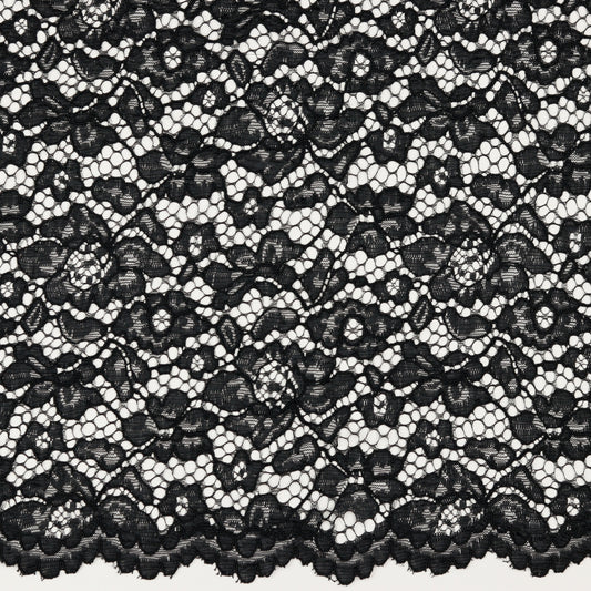 Mežģīņu audums - melns 130 g/m²