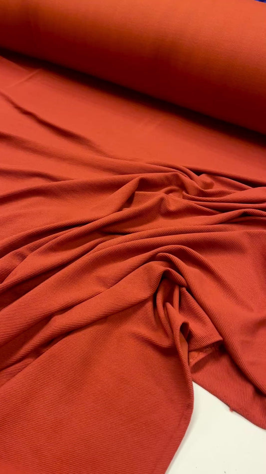Viimane tükk - viskoosist trikotaazist twill - telliskivipunane 350 g/m² - 65 cm