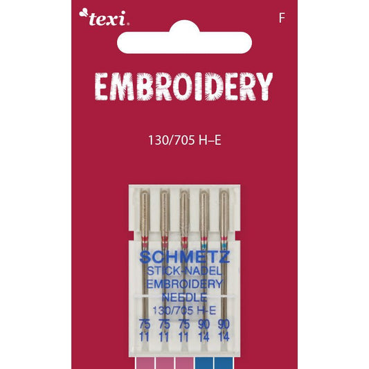 Šujmašīnu adatas izšūšanai SCHMETZ EMBROIDERY NEEDLES - Nr.75/90 (5gab.)