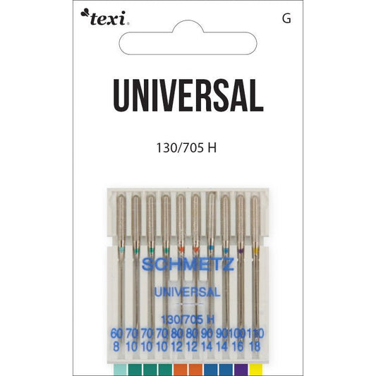 Šujmašinu adatas universālās SCHMETZ UNIVERSAL - Nr.60/70/80/90/100/110 (10gab.)