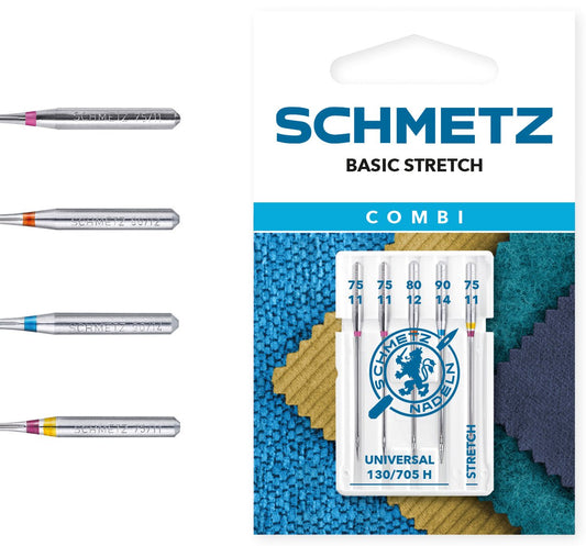 Šujmašīnu adatu komplekts SCHMETZ COMBI 5 UNIVERSAL/STRETCH (5gab.)