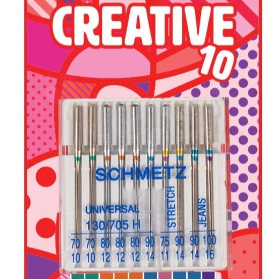 SCHMETZ CREATIVE 10 Šujmašīnu adatu komplekts JEANS/UNIVERSAL/STRETCH (10gab.)